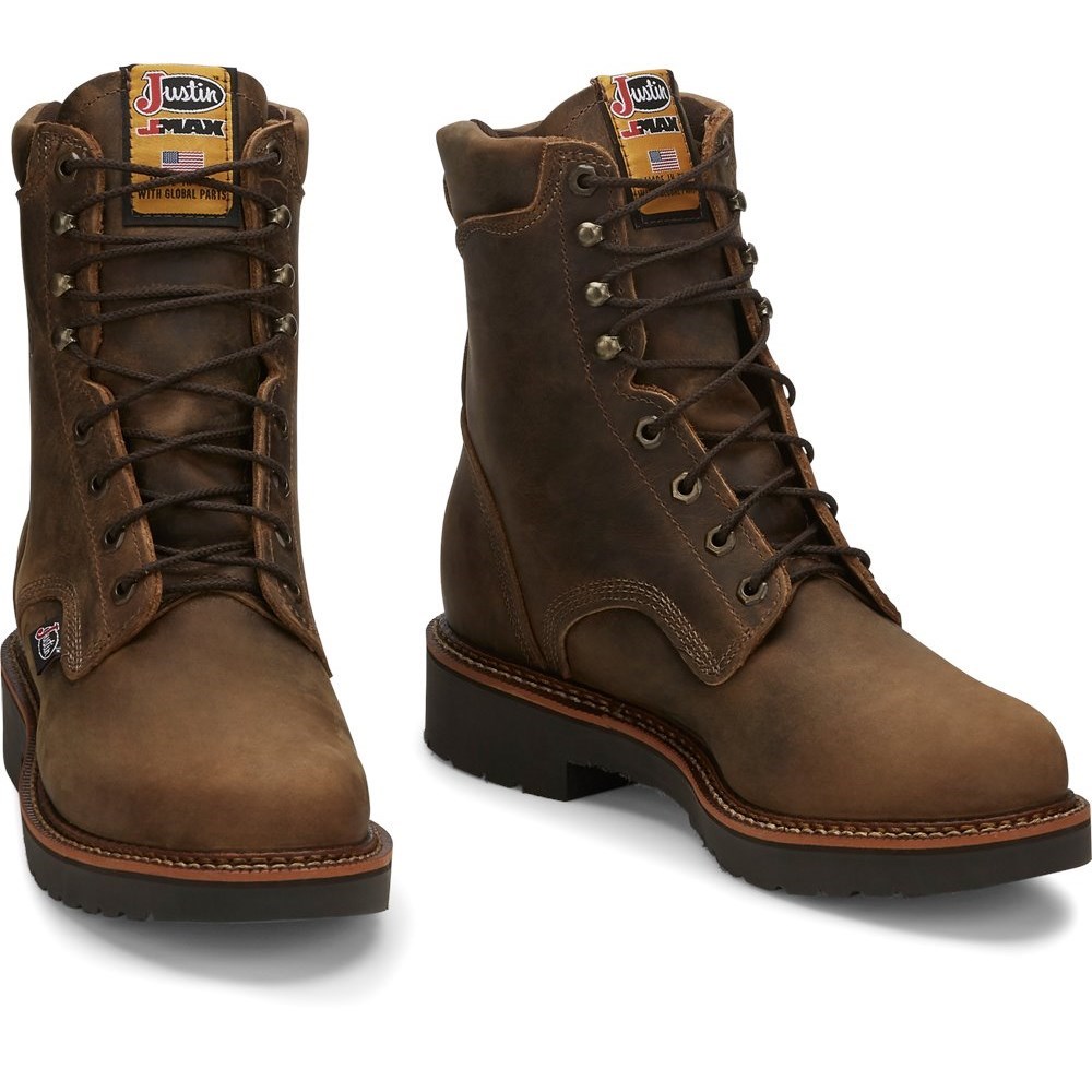 Justin Work Boots Wholesale - 8 Blueprint Mens Brown