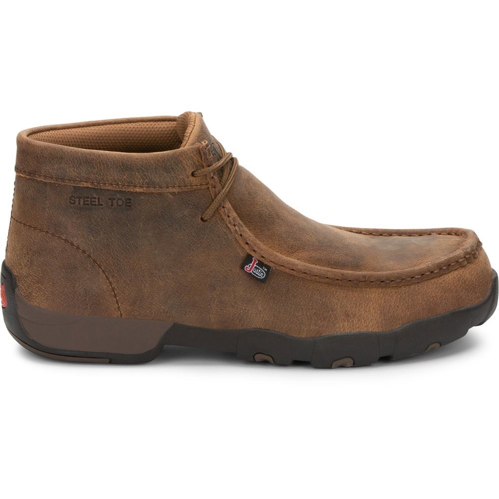 Best Cheap Justin Work Boots - Cappie Steel Toe Mens Brown